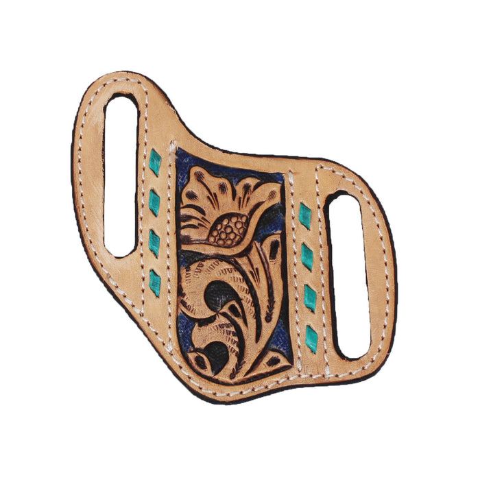 Challenger Basket Weave Tooled Leather Knife Sheath