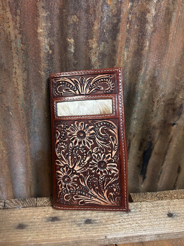 Challenger Rodeo Wallet with Cowhide and Tooled Leather
