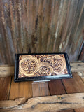Challenger Tooled Leather Checkbook Wallet
