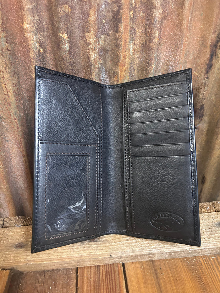 Challenger Tooled Leather Checkbook Wallet