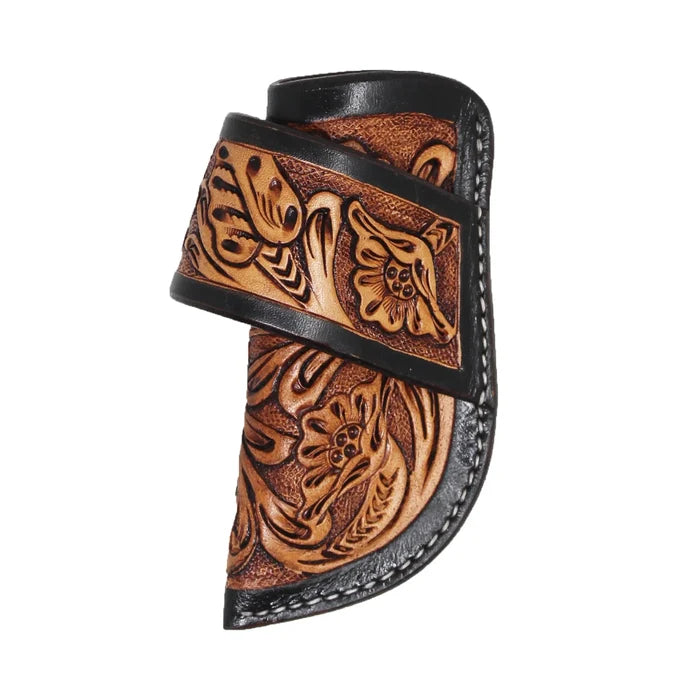 Challenger Tooled Leather Knife Sheath