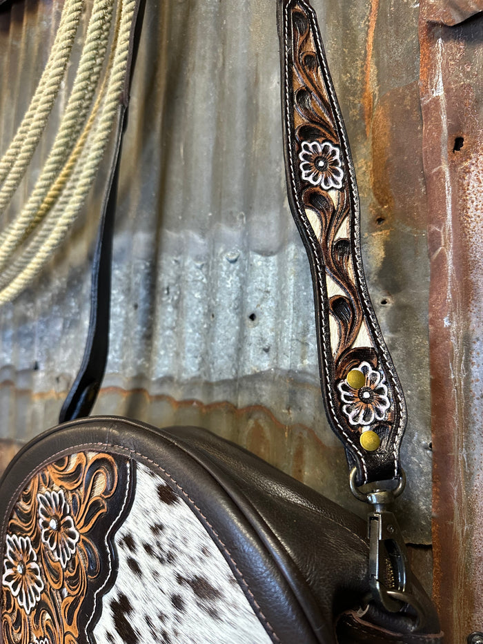 Challenger Western Tooled Cowhide Canteen Leather Purse