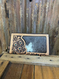 Challenger Western Tooled Cross Body Clutch