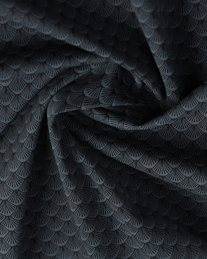 Charcoal Abstract Print Polo - Deco