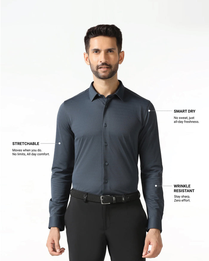 Charcoal Techpro Stripe Shirt - Keish
