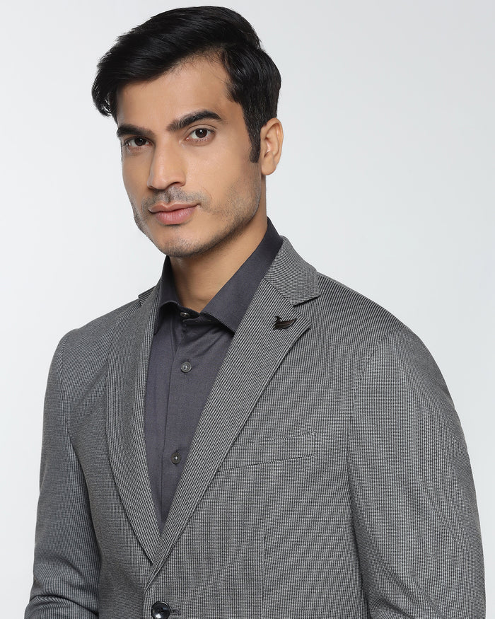Charcoal Textured Blazer - Artura