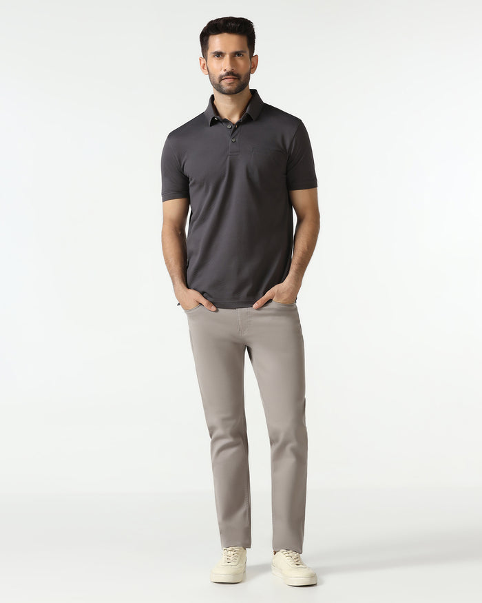 Charcoal Textured Polo - Wayne