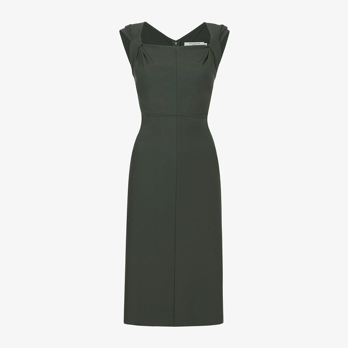 Packshot image of the Charlene Dress in Dark Aloe