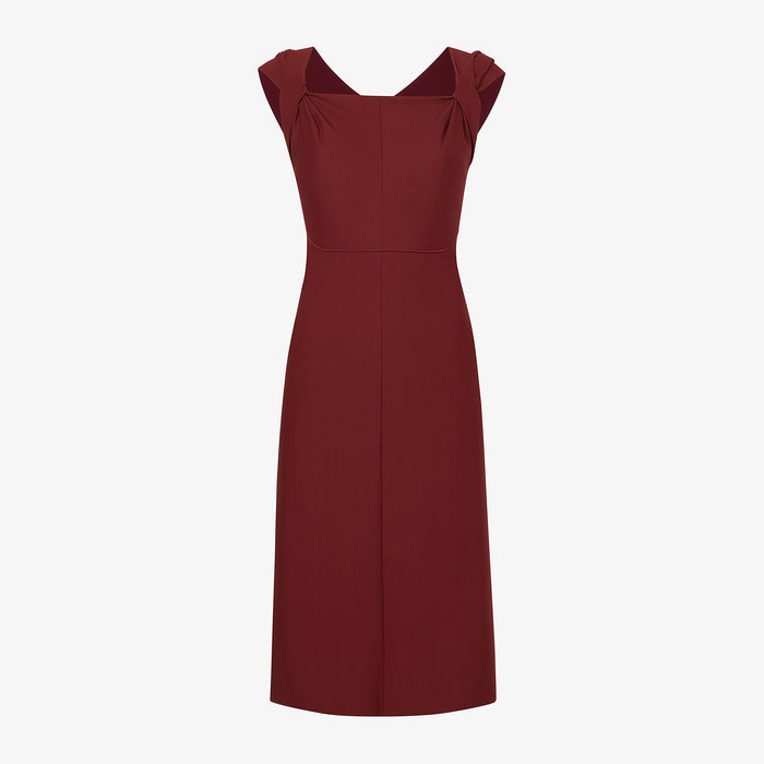 Packshot image of the Charlene Dress in Maroon