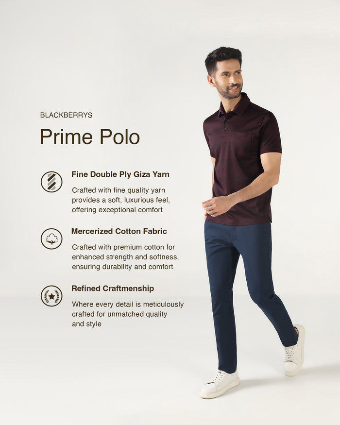 Cherry Lacquer Stripe Polo - Tip