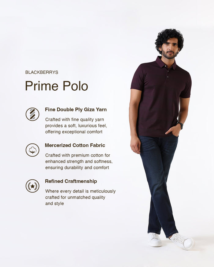 Cherry Lacquer Stripe Polo - Tip