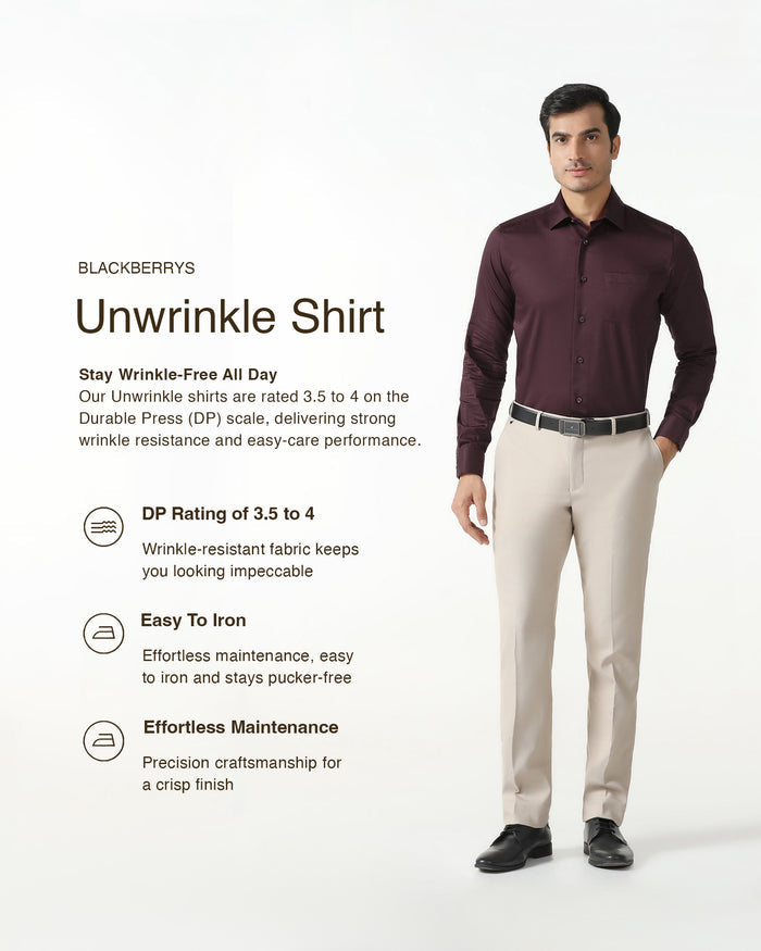 Cherry Lacquer Unwrinkle Solid Shirt - Sylvia