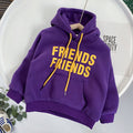 Children's Padded Hooded Sweater For Winter | Letter Print Kids Hoodie
