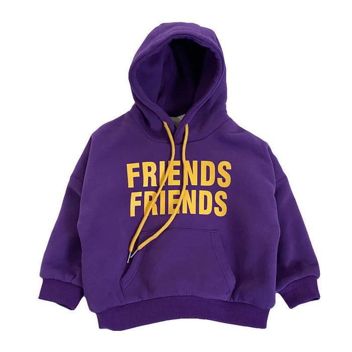 Children's Padded Hooded Sweater For Winter | Letter Print Kids Hoodie