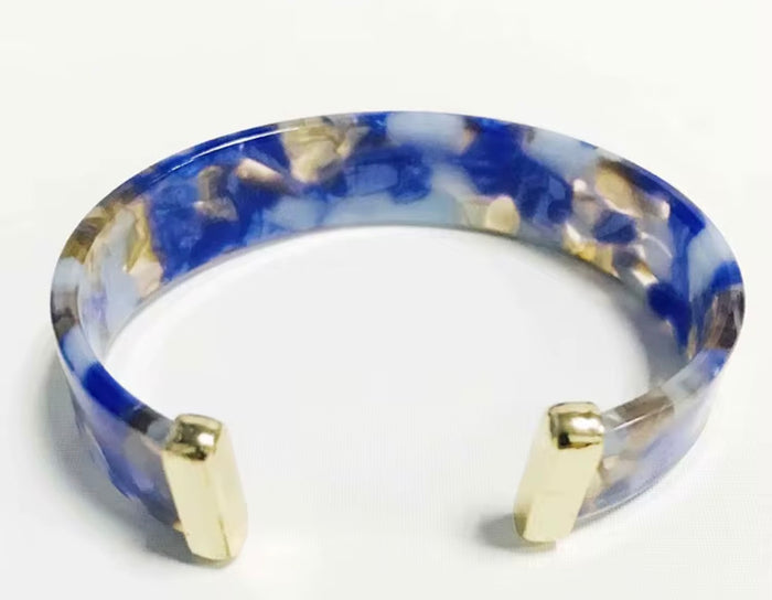Chunky resin bracelet cuff — colorful statement bangle bracelet for women | All Put Together