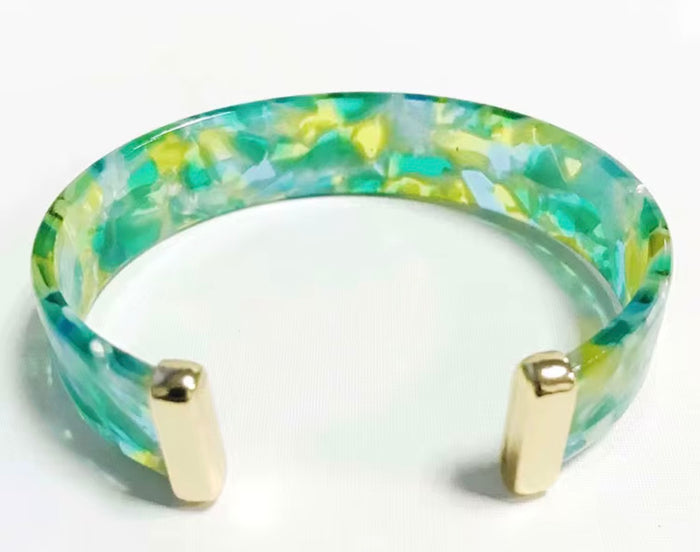 Chunky resin bracelet cuff — colorful statement bangle bracelet for women | All Put Together