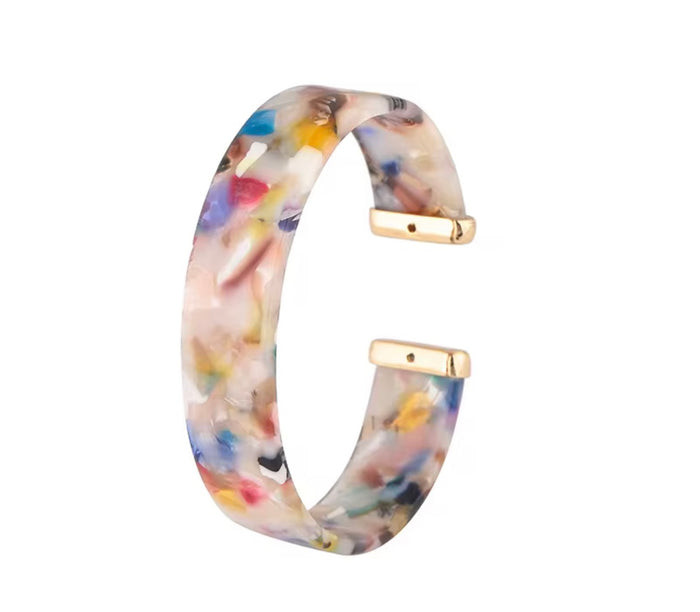 Chunky resin bracelet cuff — colorful statement bangle bracelet for women | All Put Together