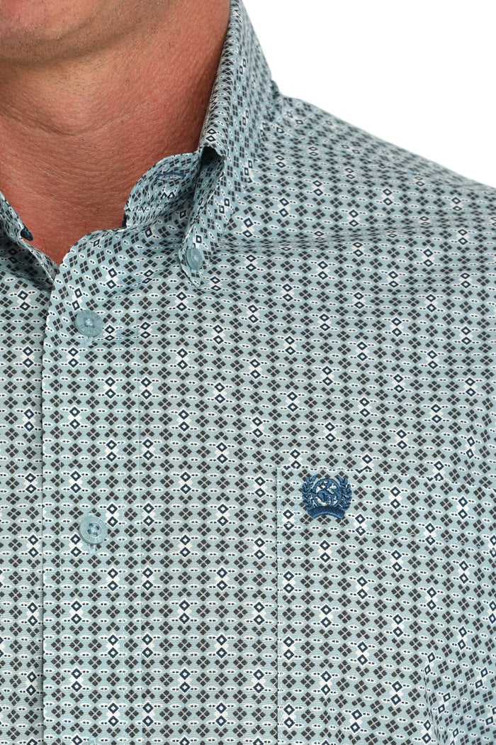 Cinch Long Sleeve Green Print Shirt
