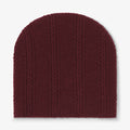 Packshot image of the Circle Cable Beanie in Chianti | Lead| Lead