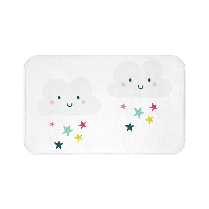 Kids Bath Mat Clouds Stars, Kids Bathroom Decor, Kids Modern Decor | Pippa + June
