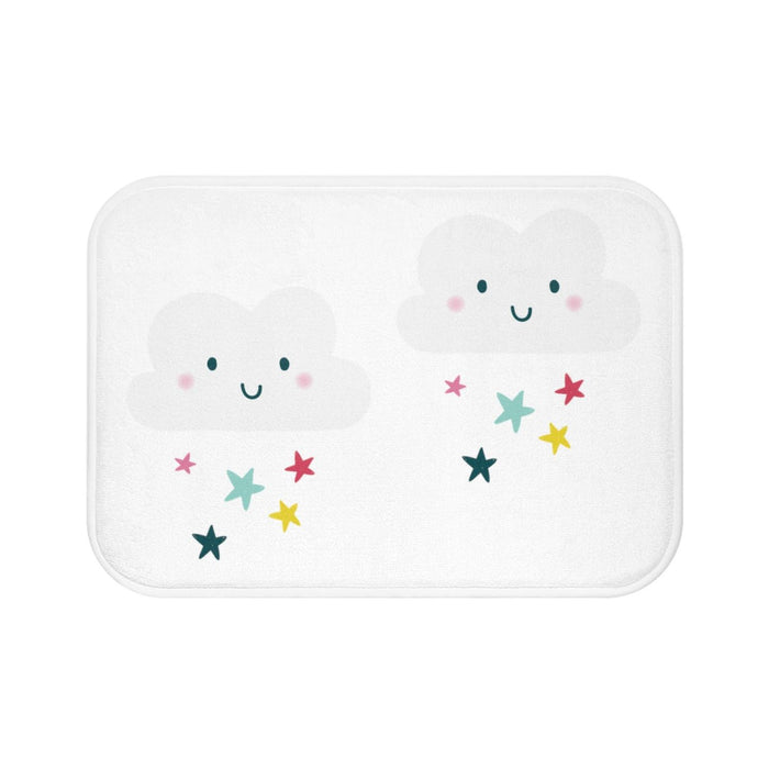 Kids Bath Mat Clouds Stars, Kids Bathroom Decor, Kids Modern Decor | Pippa + June