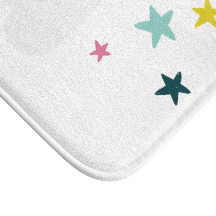 Kids Bath Mat Clouds Stars, Kids Bathroom Decor, Kids Modern Decor | Pippa + June