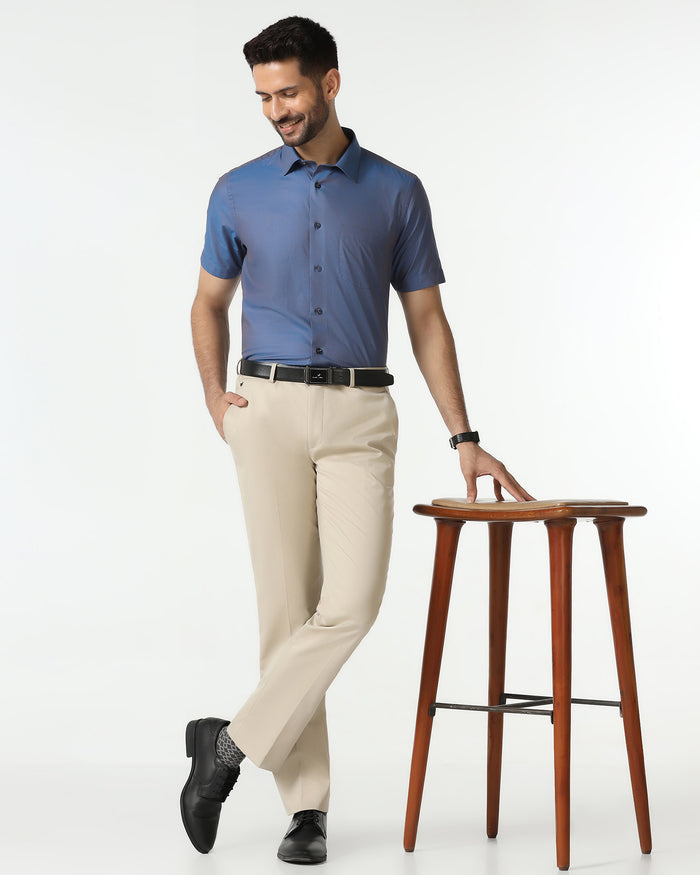 Cobalt Half Sleeve Textured Shirt - Zander