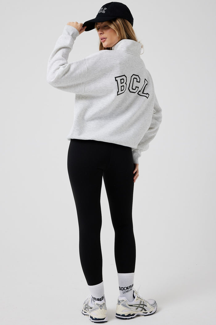 Collingwood Half-Zip Sweatshirt & Leggings Set - Grey Marl / Black