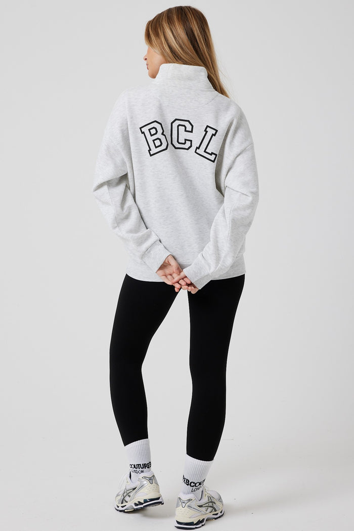 Collingwood Half-Zip Sweatshirt & Leggings Set - Grey Marl / Black
