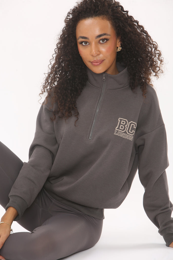 Collingwood Half-Zip Sweatshirt & Leggings Set - Grey