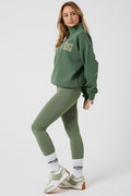 Collingwood Half-Zip Sweatshirt & Leggings Set - Olive