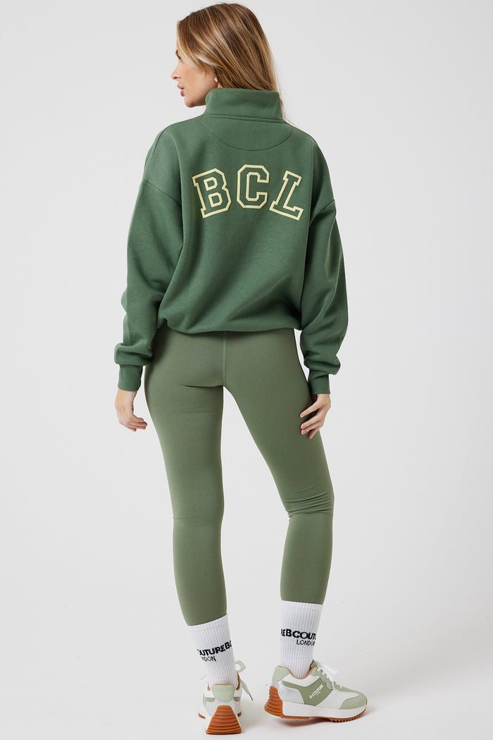 Collingwood Half-Zip Sweatshirt & Leggings Set - Olive