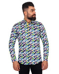 Colourful Feather Pure Cotton Print Shirt-Makrom