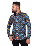 Colourful Spray Print Cotton Shirts For Men-Makrom