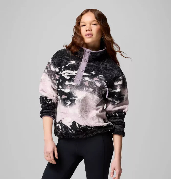 Columbia Women's Helvetia II Cropped Sherpa Half Snap Printed Fleece