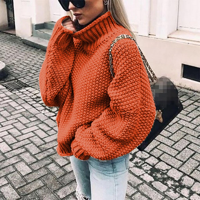 Comfortable Knitted Turtleneck Sweater - foxberryparkproducts