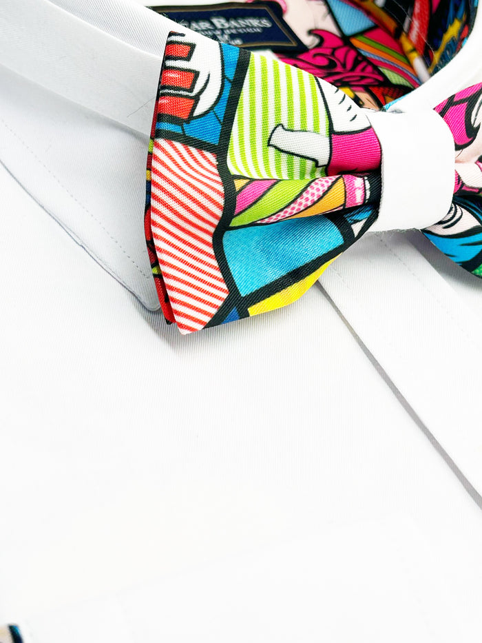 Comic Book Print Tuxedo Shirt-Makrom