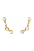 Constellation Climber Earrings - Ethiopian Opal & Diamonds - Pavilion