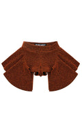 MANCANDY Copper Lurex Biker in metallic stretch lurex with draped side panels and high side openings.