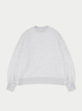 COUTURE SCRIPT PUFF SLEEVE CREW - GREY MARL