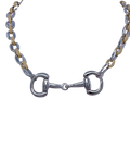 Crescent Horse Bit & Mixed Metal Chain Necklace