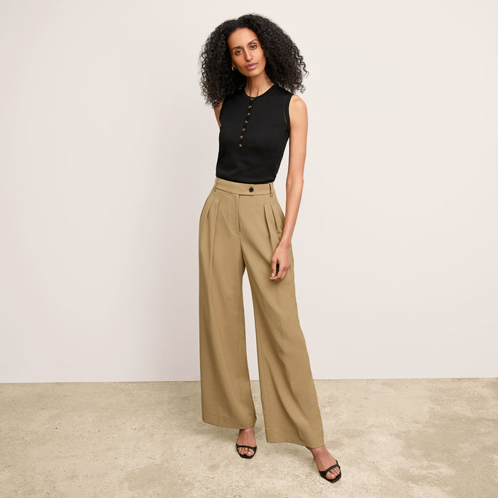 image of a woman wearing the crimmins top in black | Exclude
