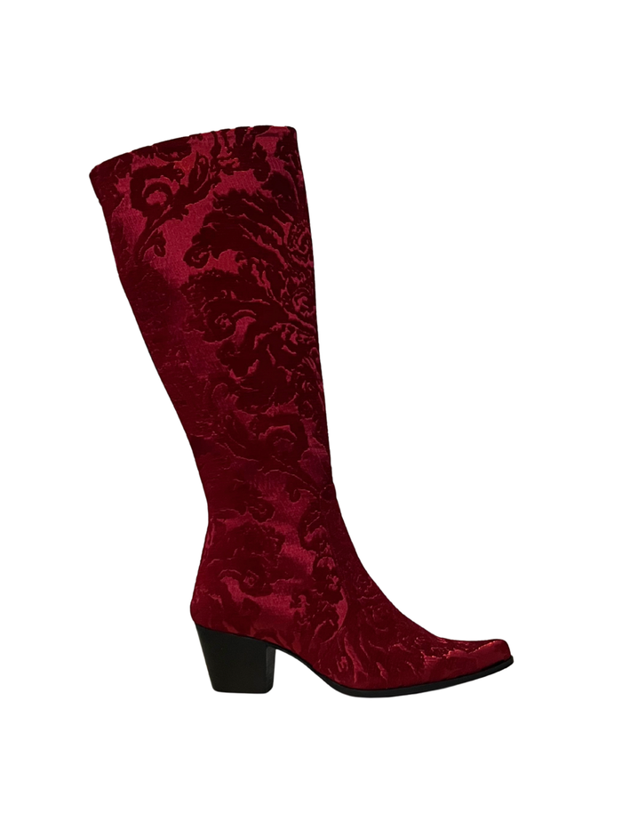 Crimson Damask Knee High