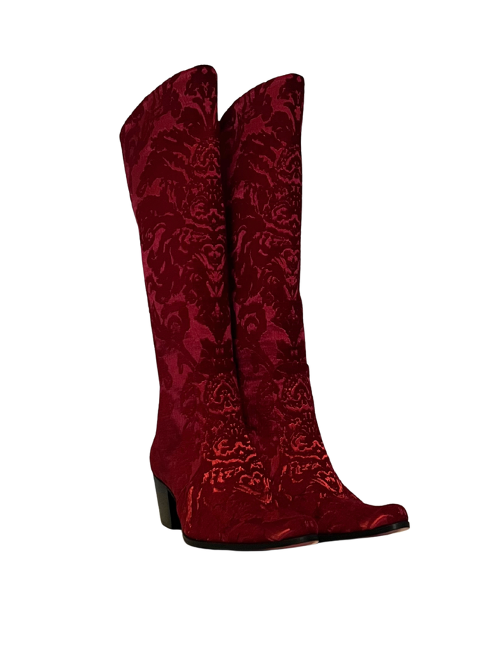 Crimson Damask Knee High