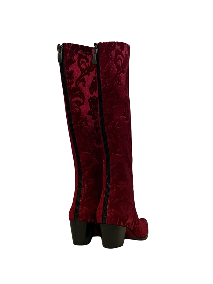 Crimson Damask Knee High