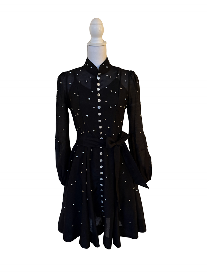 Black dress with beautiful crystals