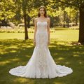 Curvy Mermaid Wedding Dress Gown with Super Flattering Lace - Rosymae