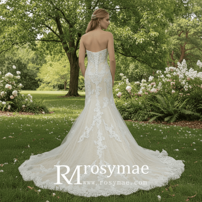 Curvy Mermaid Wedding Dress Gown with Super Flattering Lace - Rosymae