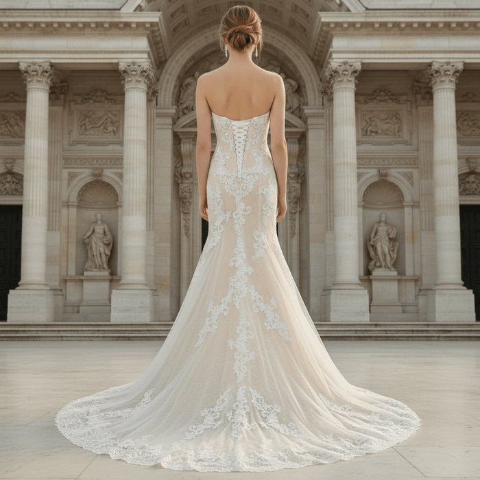 Curvy Mermaid Wedding Dress Gown with Super Flattering Lace - Rosymae