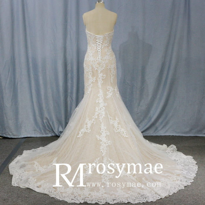 Curvy Mermaid Wedding Dress Gown with Super Flattering Lace - Rosymae
